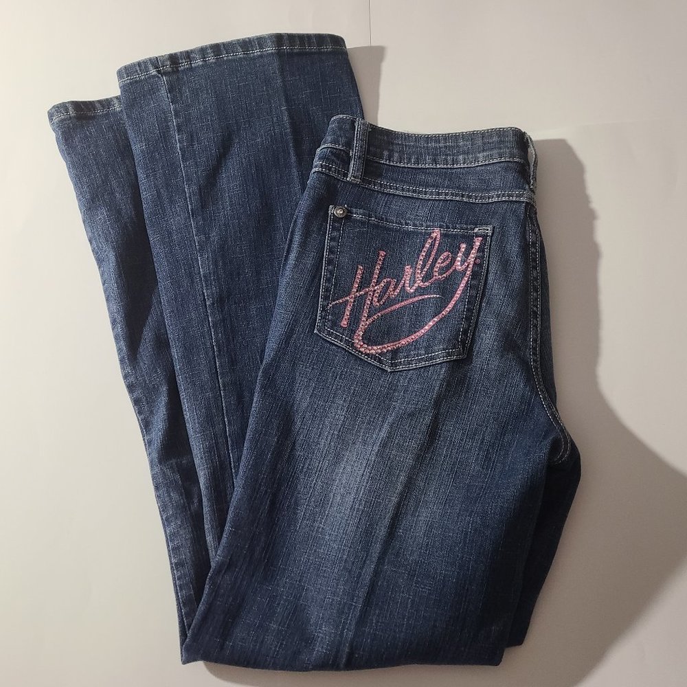 Harley Davidson Women's Bootcut Embroidered Embellished Jeans Sz 10